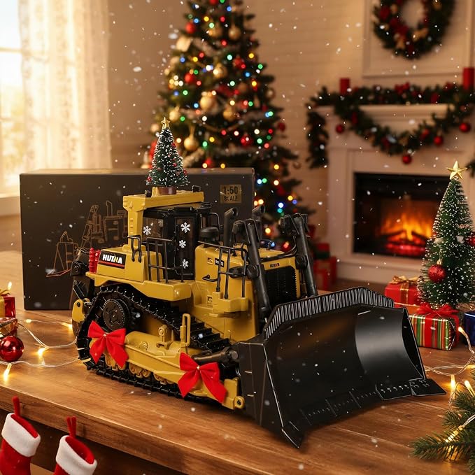 Bulldozer Model Toys, 1:50 Die-Cast Premium Alloy Engineering Construction Vehicle, Collector Edition Gift with Display Base for Adults Kids- Yellow