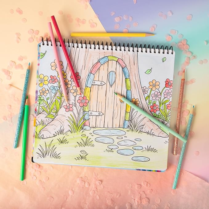 Fashion Angels Chill Axolotl Coloring & Collage Activity Set, Includes 400+ Stickers, Sticker-by-Number & Coloring Pages with Mystical, Cosmic & Candy-Themed Scenes, Creative Art Kit for Kids Ages 6+