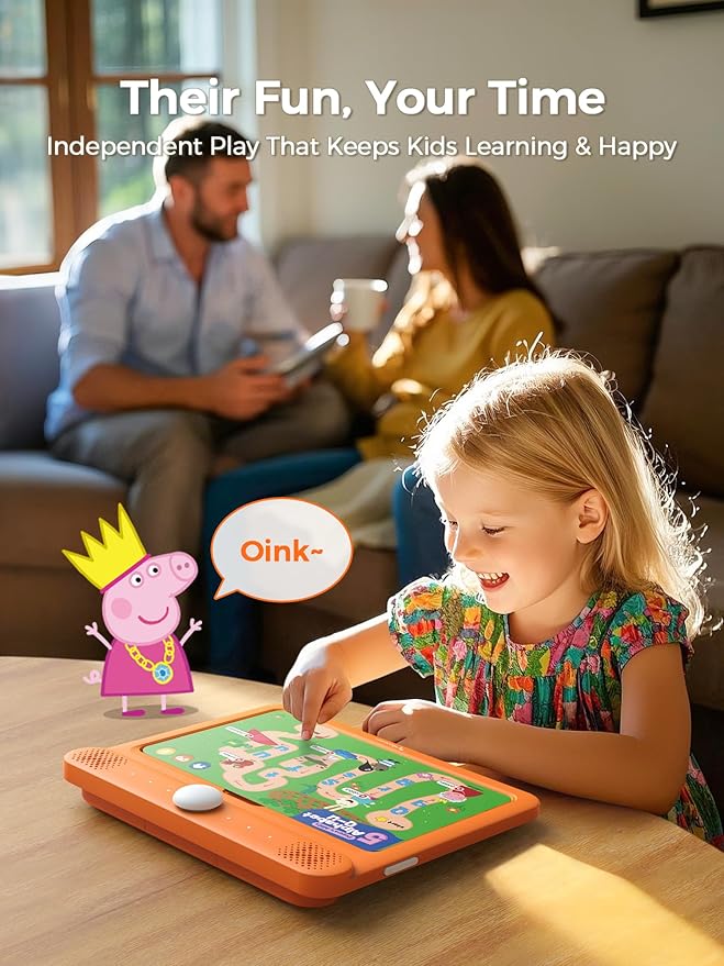Think Academy Learning Pad - Screen Free Tablet with Flash Cards Inserted to Learn Alphabet, Numbers, Early Math, Logic, Nature and Daily Life, Educational Toys Gift for 3 4 5 Years Old Boys Girls