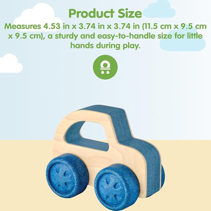PlanToys® Wooden Timber Trail EV | Montessori Push and Roll Toy for Fine Motor Skills, Coordination and Cause and Effect Learning | Eco Friendly Baby Toy for Sensory and Active Play