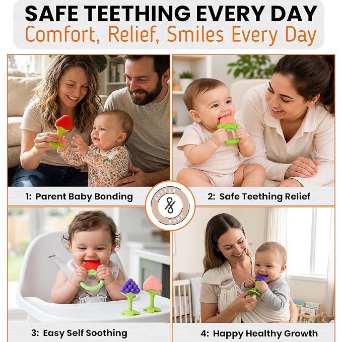 Baby Teething Toys 6-Pack | Newborn Teether Set | Food Grade Silicone | Freezer Safe | Soothing & Calming | BPA-Free | Frozen Teething Toys for Babies 0-6 Months | Essential Baby Gear