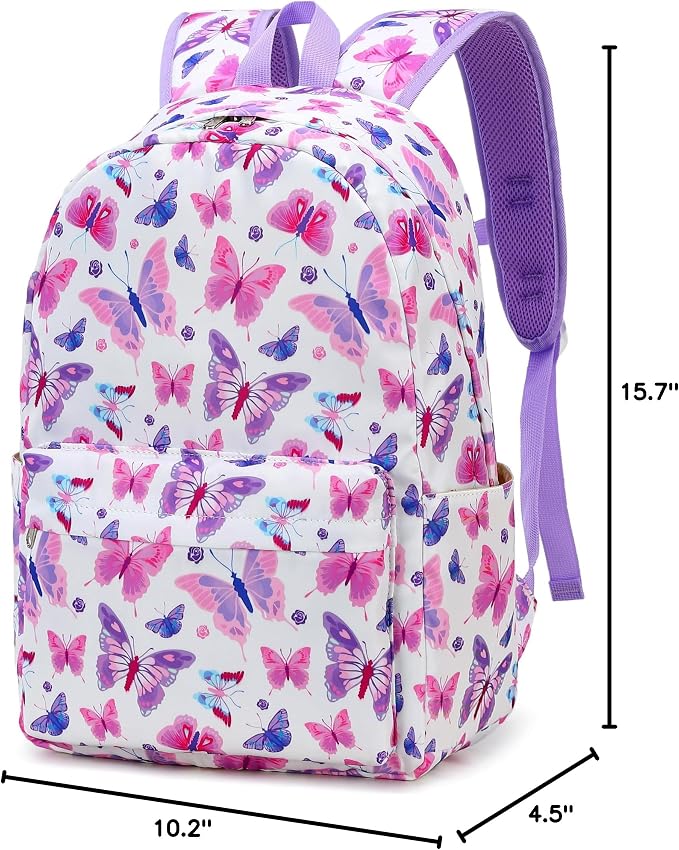 CAMTOP Preschool Backpack for Kids Girls Butterfly Toddler Backpacks Kindergarten School Bookbags(Age 3-8, Colorful Butterfly)