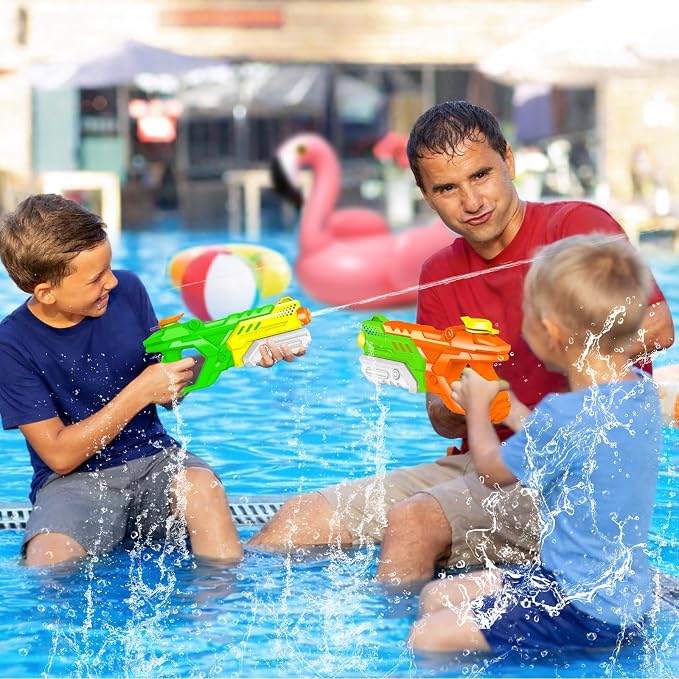 Quanquer Water Guns for Kids Adults - 3 Pack Squirt Water Toy Gun 600CC High Capacity Long Shooting Range Super Water Blaster Soaker for Summer Pool Beach Outdoor Water Fighting Party
