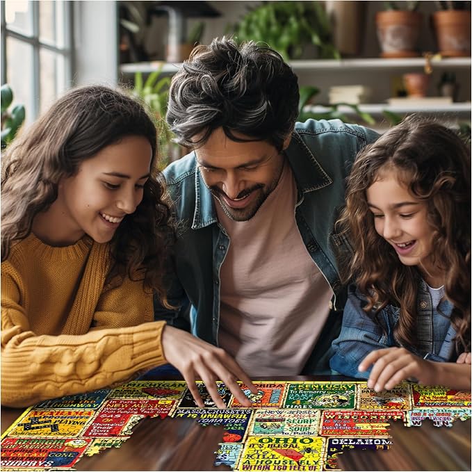 White Mountain 1000 Piece Jigsaw Puzzle Funny Rules Collage Puzzles with Large Pieces Gift for Adults and Family 24"x30" - Crazy State Laws