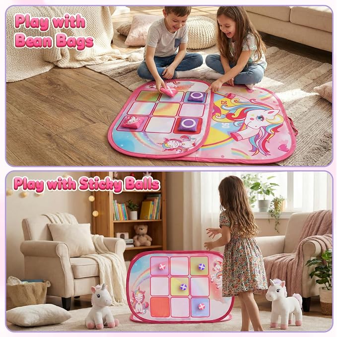 Bean Bag Toss Game for Kids - Cornhole Board Outdoor Toys for Toddlers -Party Activities Carnival Outside Yard Backyard Beach Lawn Games Toy for Kid Boys Girls Age 3 4 5 6 7 8 Year Old Birthday Gifts