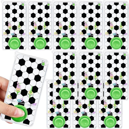 12 Pack Soccer Party Favors Handheld Water Ring Game for Kids, Water Ring Toss, Birthday Goodie Bag Stuffers, School Classroom Rewards for Students