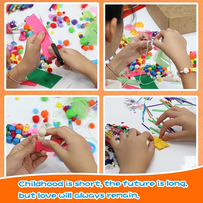ANTDECOUS Arts and Crafts Supplies Kit for Kids - 1650+PCS Craft Supplies & Materials for Kids Creative Art Birthday Holiday Gift Craft Kits for Girls Boys 4+ 5 6 7 8 9 Year Old