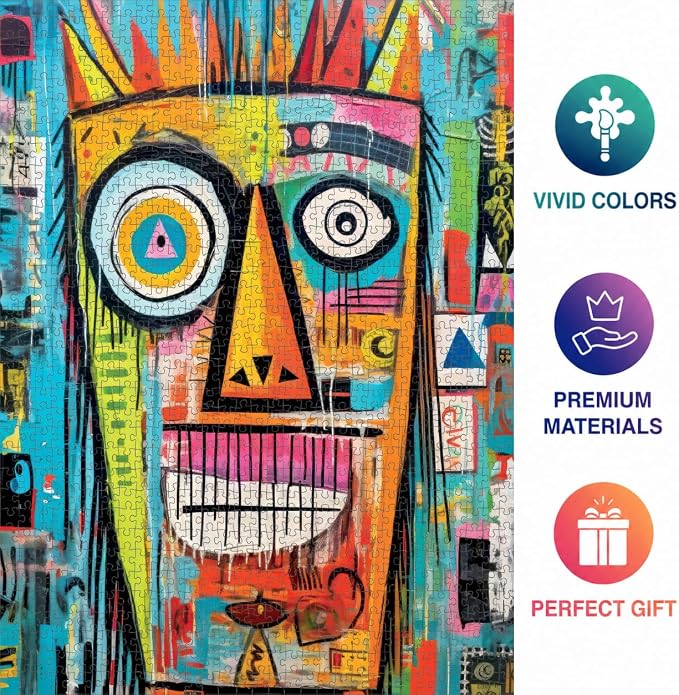 Cross & Glory - Crowned Canvas: Mask Majesty - 1000 Piece Jigsaw Puzzle for Adults | Vibrant Colors | Premium Puzzle | Challenging Brain Workout Idea