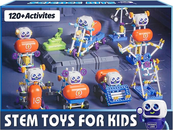 SMILESSKIDDO 120+ Science Kits for Kids Age 5-7 | STEM Toys for Ages 8-13 | 120-in-1 Robot Kit | Learning & Education Toys for Boys Girls, Birthday Gift Ideas for Kid Ages 5 6 7 8 9 10 11 12 (8025E)