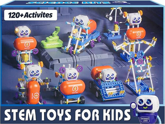 SMILESSKIDDO 120+ Science Kits for Kids Age 5-7 | STEM Toys for Ages 8-13 | 120-in-1 Robot Kit | Learning & Education Toys for Boys Girls, Birthday Gift Ideas for Kid Ages 5 6 7 8 9 10 11 12 (8025E)