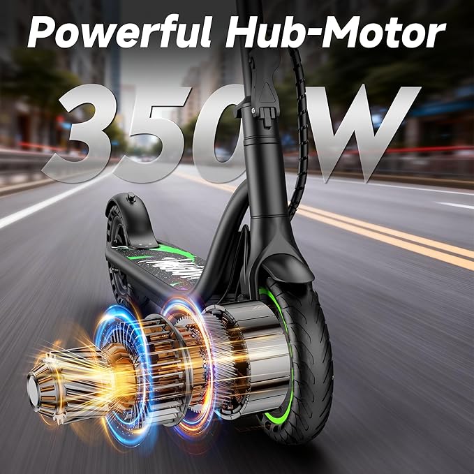 VOLPAM Electric Scooter, 350W/500W/800W/1000W/250W Powerful Motor & 19/22/ 9 MPH Top Speed, 16-28-10 Miles Long Range, Folding E Scooter Choice