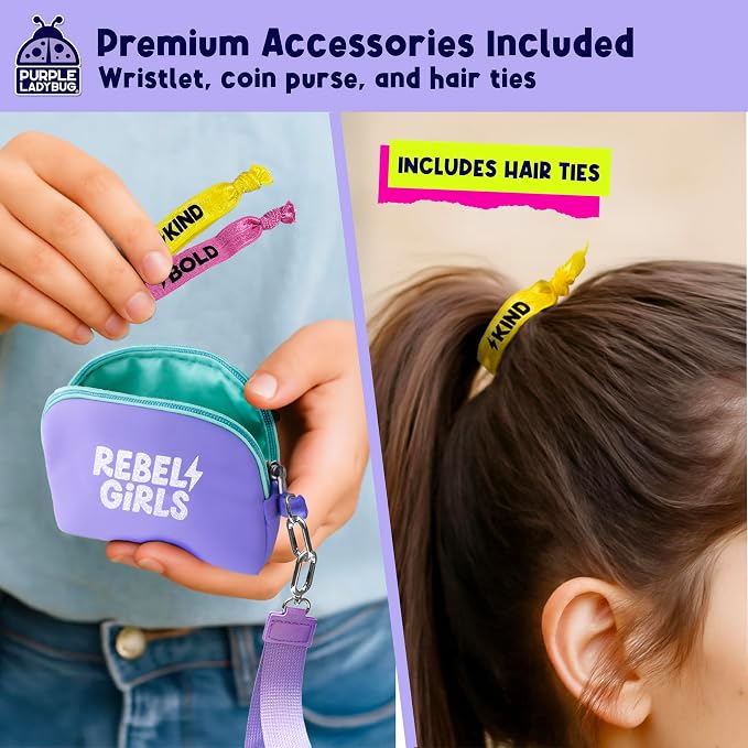 Rebel Girls Decorate Your Own Water Bottle - 32oz BPA Free Water Bottle for Kids with Motivational Stickers & More, Girls Birthday Gifts Age 6-7 8 9 10 11 - Teen Gift, Tween Girl Trendy Stuff