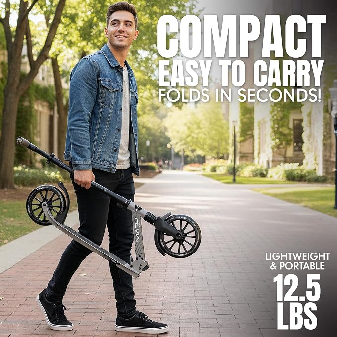 Kick Scooter for Kids, Teens & Adults - Lightweight Durable Frame, Smooth Ride, Sturdy Deck - Fun Rides for All Ages - Madd Gear