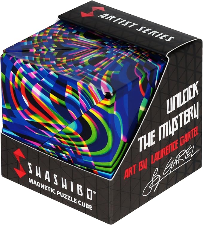 Shashibo Sensory Fidget Toy for Adults & Kids, Stress Relief Fidget Toy for Adults, Teens & Kids, Cool Fidget Toys for Desk, Classroom Must Have, Sensory Shape Shifting Cube, 100+ Possible Shapes