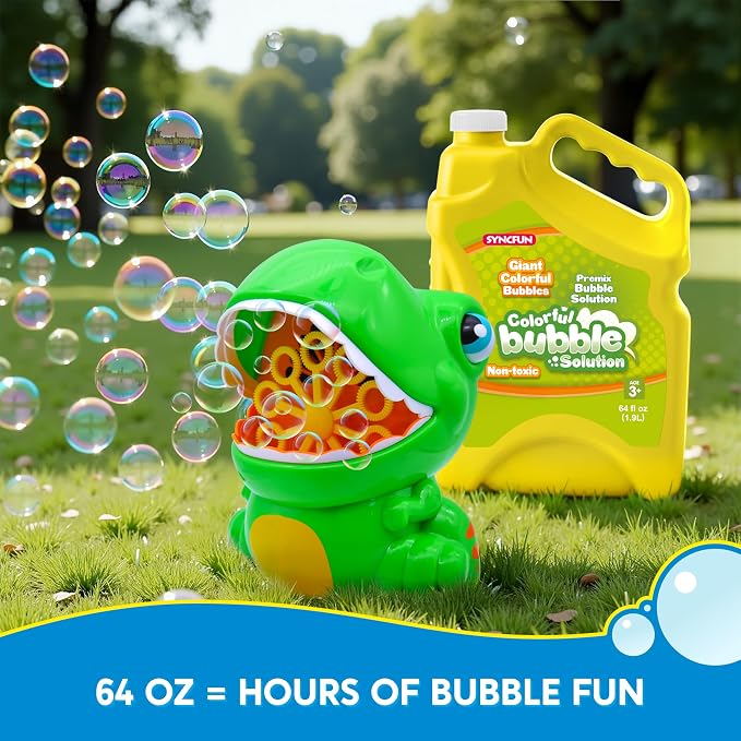 SYNCFUN 64 oz Premixed Bubble Solution, 1.9L Giant Pre-Mix Refill Solution for Bubble Machine,Bubbles for Kids, Wands, Blower, Easter, Outdoors Activity, No Mixing or Measuring