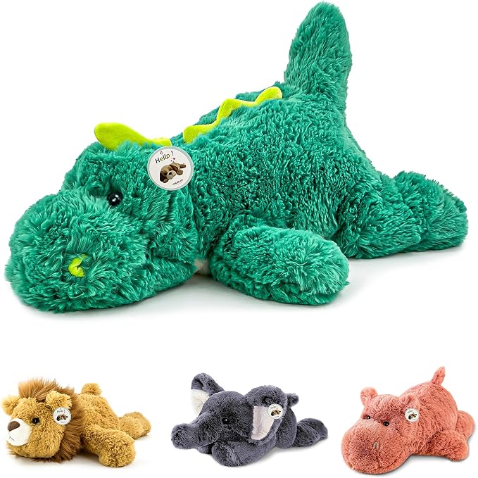 YOUBLEK 20" | 4 Pounds Weighted Stuffed Animals,Sensory Comfort Plush Throw Pillow Toy, Soft for Home & School, Kawaii Plushies Hugging Toy Gifts for Kids & Adults (Dinosaur, 20 inch 4 Pounds)