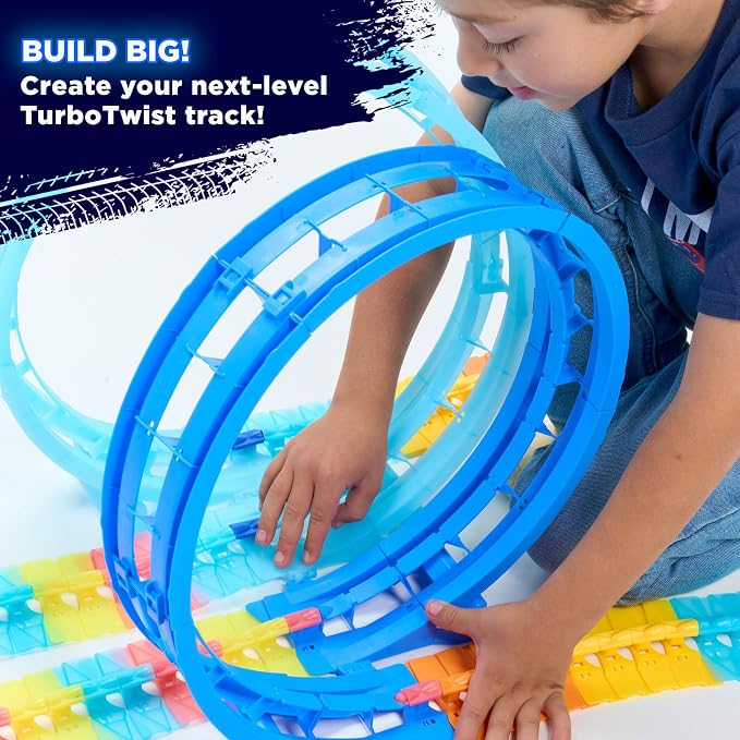 Blaze and The Monster Machines TurboTwist Racers Boost Pack - Glow in The Dark Racing Loop & Tracks Expansion Set for Kids Ages 3-10