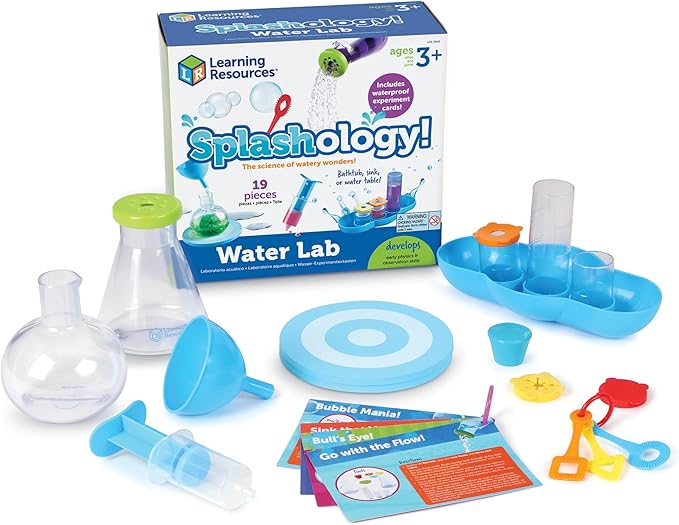 Learning Resources Splashology, Water Lab Science Kit, STEM Playtime, Water Activities, 19 Pieces, Ages 3+