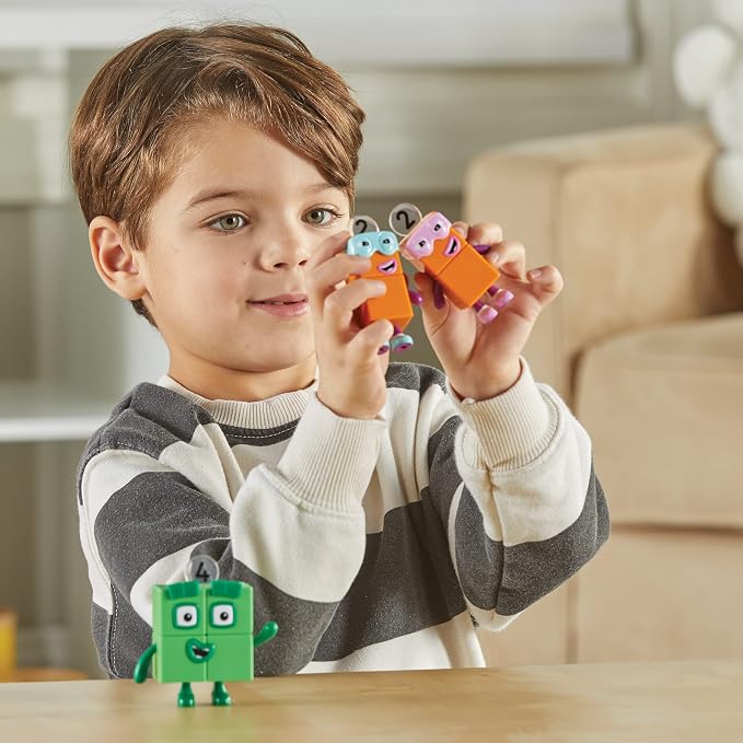 hand2mind Numberblock Four and the Terrible Twos, Cartoon Action Figure Set, Toy Figures, Play Figure Playsets, Small Figurines for Kids, Number Toys, Math Toys for Kids 3-5, Birthday Gifts for Kids