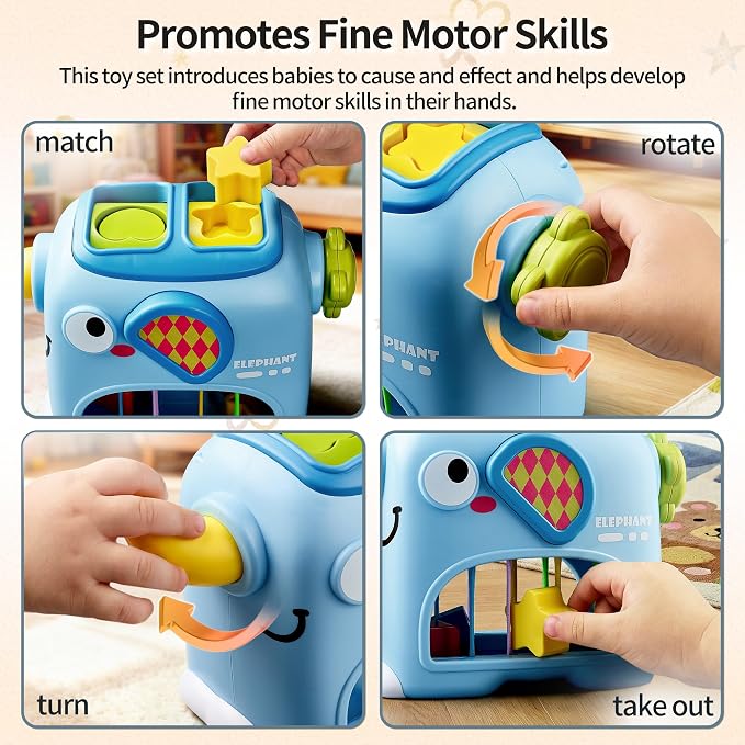 Interactive Shape Sorter Toy,Educational Activity Toy for Toddlers, Fine Motor Skill Development & Cognitive Learning, Durable Plastic Safe Material, Christmas and New Year Gifts for Boys and Girls.