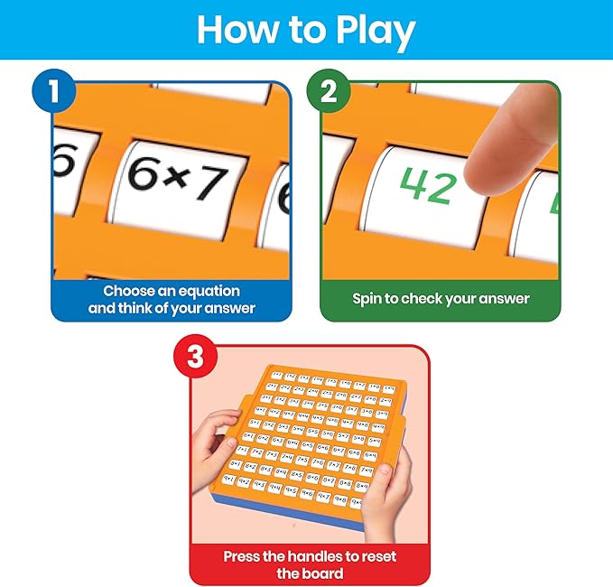 hand2mind Multiplication Practice Board, Math Facts Games, Elementary Math Manipulatives, Educational Toys, Kids Learning Toys, Number Centers for Classroom, Multiplication Table Learning Activities