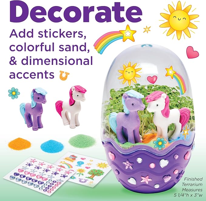 Creativity for Kids Mini Garden: Pony Terrarium Kit - Horse Gifts for Girls, Crafts for Kids and Girl Toys, Easter Basket and Birthday Gift Ideas for Girls (Ages 6+)