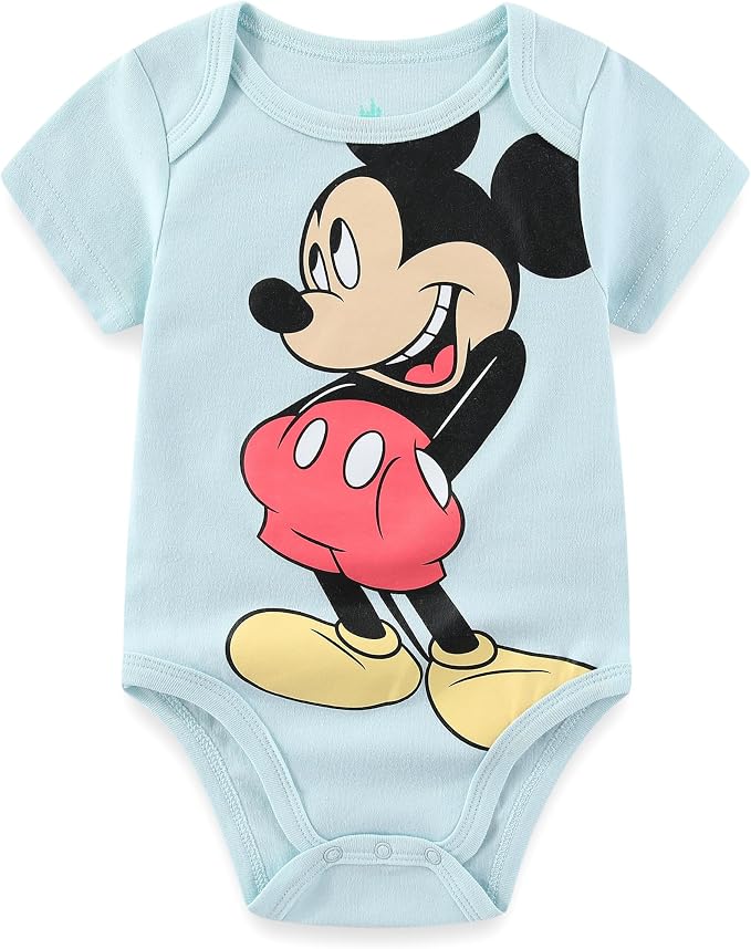 Disney Baby Toy Story Mickey Mouse Cars Winnie the Pooh Boys 3 Pack Bodysuit Creeper for Newborn and Infant
