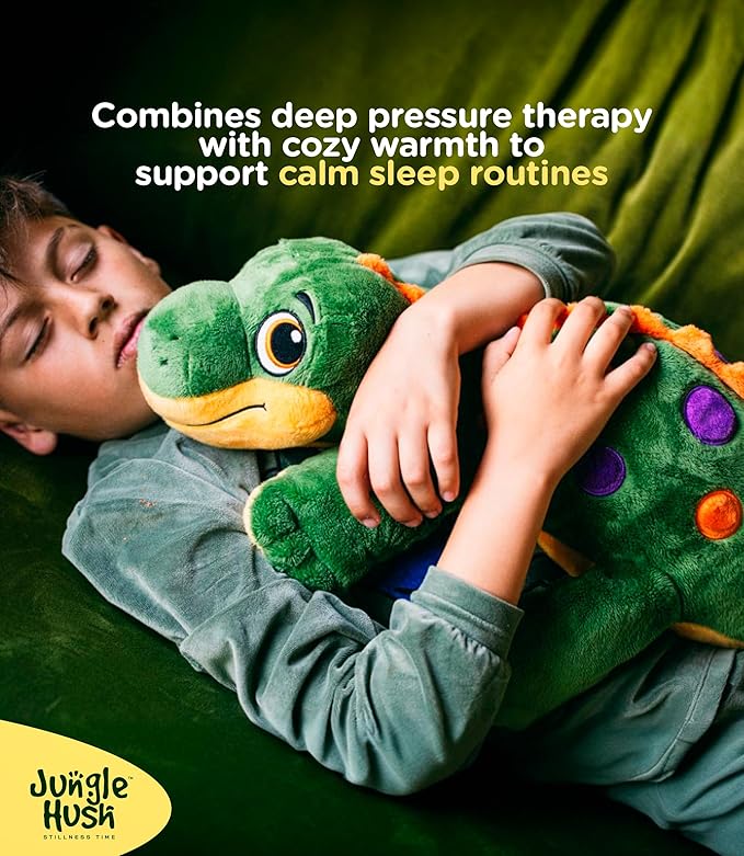 Weighted Dinosaur Stuffed Animal 5lb - Calming Plush with Removable Microwavable & Freezable Heat Pack - Unscented Sensory Toy for Kids & Adults - Soft Dino Companion for Relaxation & Comfort