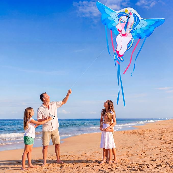 JOYIN 43.3'' Unicorn Kite Easy to Fly for Kids and Adults, Large Beach Kite for Outdoor Games and Activities