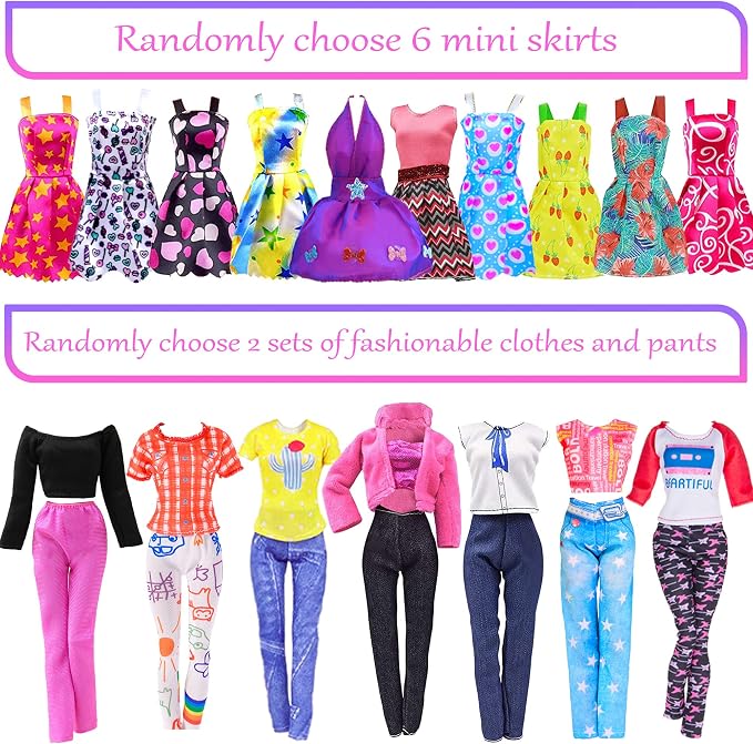 139pcs 11.5-inch Fashion Doll and Wardrobe Playset: Wedding Dress, Outfits, Shoes, Bags, Necklace, DIY Stickers Accessories