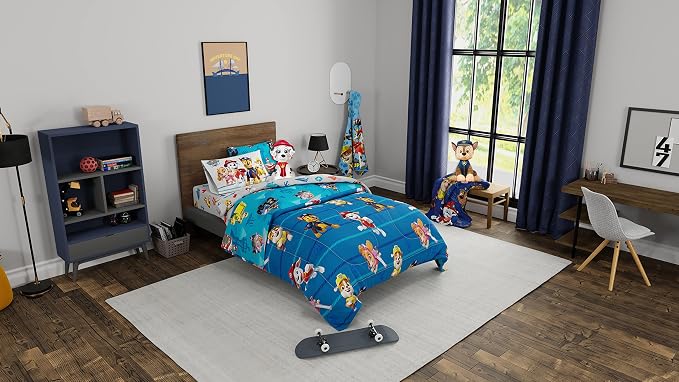 Paw Patrol Kids Bedding Super Soft Comforter and Sheet Set with Sham, 5 Piece Twin Size, (100% Officially Licensed Nickelodeon Product) By Franco
