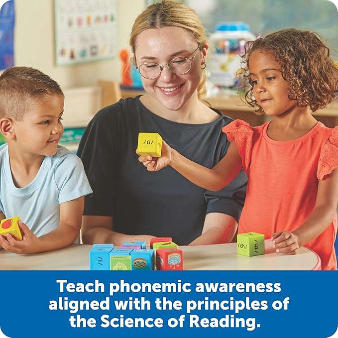 Learning Resources Say-a-Sound(TM) Speech Cubes, Preschool Learning Activities, ABC Flash Cards, Speech Therapy Toys, Gifts For Kids, Ages 3+, 16 Pieces