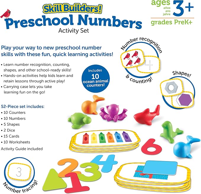 Learning Resources Skill Builders Preschool Numbers - Back to School Supplies, Teacher Must Haves, Toddler Learning Activities, Ages 3 and Up