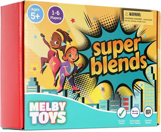 Super Blends Phonics Reading Game for Kids Ages 6-8 | 22 Blends, Digraphs & CVC Words | Kindergarten & 1st Grade Reading Board Game | Learn to Read & Spelling Game