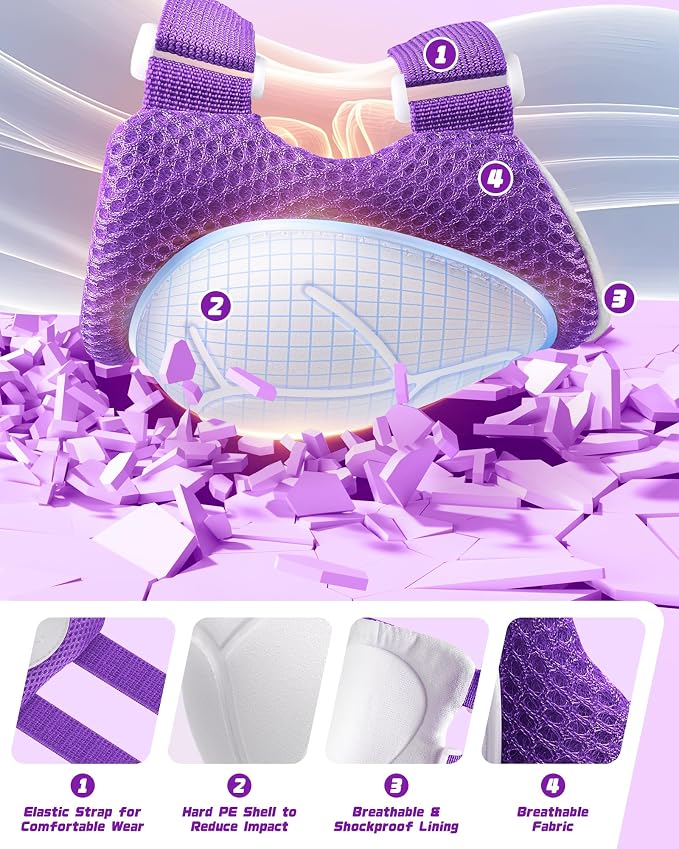 Kids Bike Helmet Set, Adjustable Helmet for Ages 2-3-5-8-14 Year Boys Girls, Toddler Pad Set with Knee and Elbow Pads for Bike, Roller, Skating, Scooter, Longboard and More Sports, 6 Color