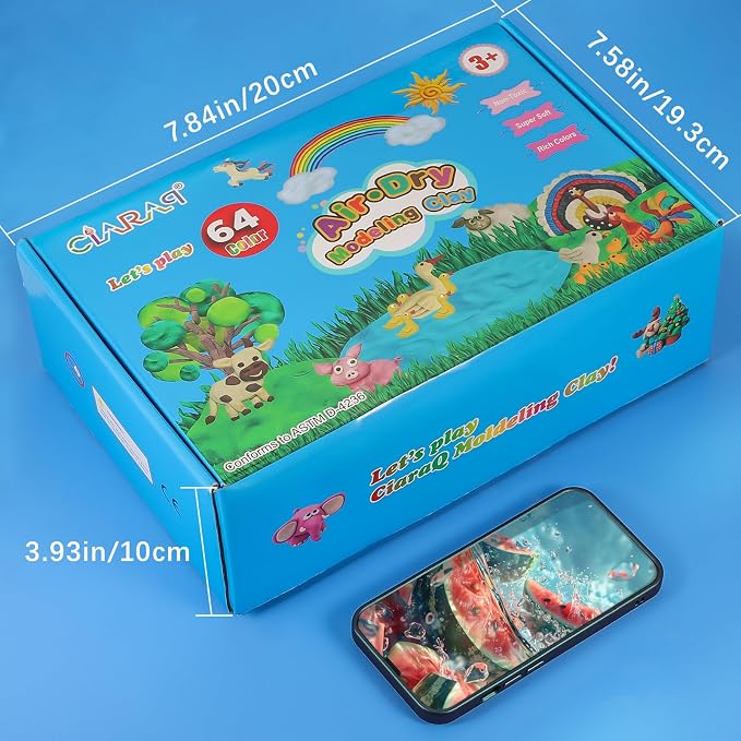 Air Dry Clay Kit for Kids – 50 Colors 15g Each, Non-Toxic Modeling Clay Set with 3 Sculpting Tools, DIY Arts & Crafts Supplies, Ideal Gift for Birthday, Christmas, Halloween (Ages 3+)