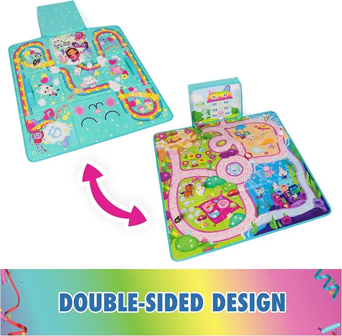 DreamWorks GABBY'S Dollhouse, Gabby Cat Playmat, with 2 Figures, Dollhouse Accessories & Board Game with Dice, Kids Toys for Girls & Boys Ages 3 and Up