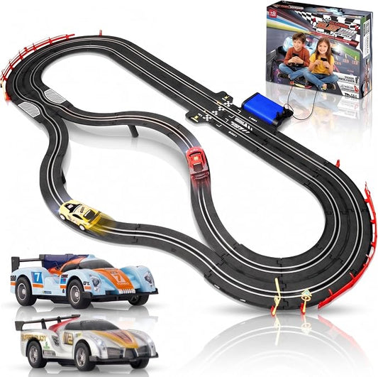 Slot Car Race Track Sets, Slot Cars - Electric Race Car Track Set, 2 High Speed Race Tracks for Kids Ages 4-8, Gifts Toys for Boys and Girls