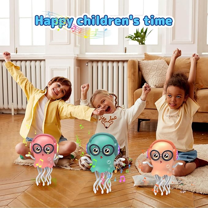 Dancing Jellydancer Baby Toy, Crawling Dancing Walking Jellydancer Tummy Time Toy 3 4 5 6 7 8 9 10 11 12 Babies, Fidget Toy Magic Loud Music Crawling Toys for Girl Kids Boy Birthday Gifts