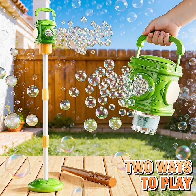Bubble Machine for Toddlers 3-5, Bubble Blower Maker Lights Music with Remote Control, Standing Bubble Blower for Parties Birthday Wedding Toddlers Kid Summer Outdoor Toys