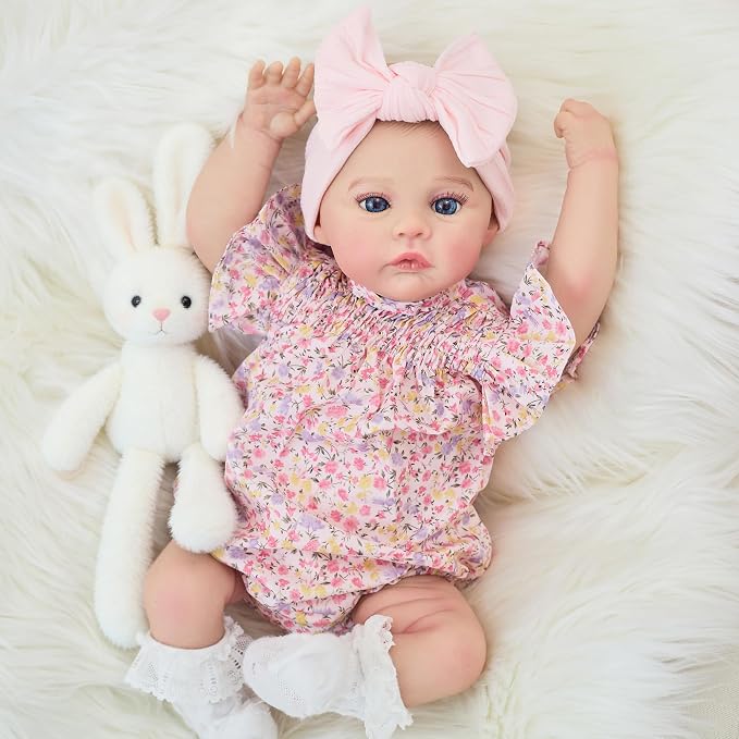 FOCKOF Realistic Reborn Baby Dolls - 18 Inch Real Life Baby Doll Girl Lifelike with Accessories for 3+ Years Old (Pink)