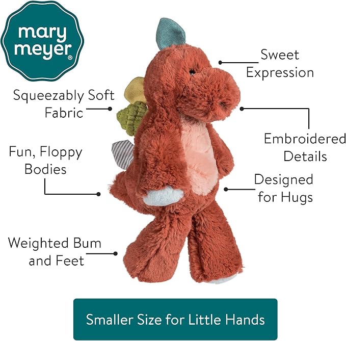 Mary Meyer Stuffed Animal Marshmallow Zoo Plush Soft Toy, 9-Inches, Junior Stegosaurus