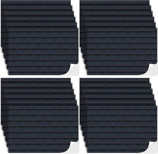 Flutesan 24 Pcs Miniature Dollhouse Wallpaper and Flooring Peel and Stick Mini DIY Self Adhesive Dollhouse Accessories 8.27 x 11.69 Inch (Roof Shingles Black Rectangular)