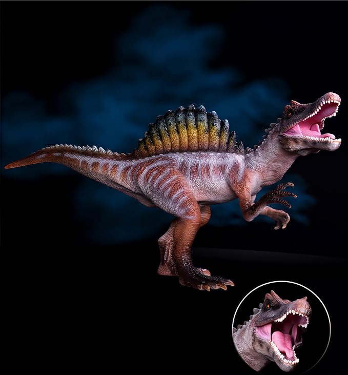 Gemini&Genius Spinosaurus Action Figure with Moveable Jaw, Dinosaur Toy for Kids, Early Science Dino Education, Collectible Display Toy and Creative Gift for The Dino Lovers