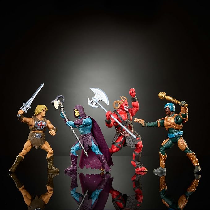 Masters of the Universe Action Figure Toy 4 Pack, He-Man, Skeletor, Man-at-Arms, and Exclusive Goat Man, 5.5 Inch 2026 Movie Accurate, 14 Posable Joints (Amazon Exclusive)