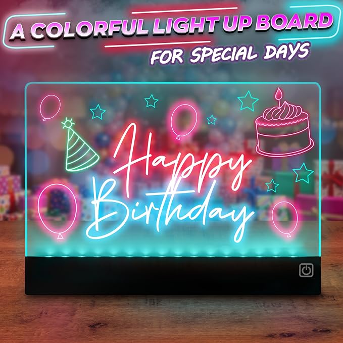 Upgraded 16 Inches LED Drawing Board – Rechargeable, 8 Colors, 11 Light Modes, Adjustable Brightness – Acrylic Light Board for Tracing with Stand, Markers and Full Kit – Birthday Gift Set (Black)