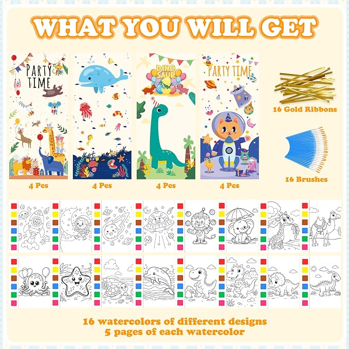 Water Coloring Books & Temporary Tattoos Bulk for Kids Party Favors(338Pcs) | Party Favors, Coloring Books for Kids Ages 4-8, Kids Crafts, Birthday Goodie Bag Stuffers, Classroom Prize, Kids Gifts