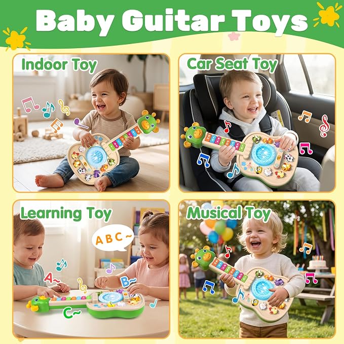 Musical Giraffe Guitar Toys for Toddlers 1-3 with Music & Light, Educational Baby Piano Toys 9-12-18 Months Interactive Music Instruments Learning Toys for 1 2 Year Old Boys Girls First Birthday Gifts