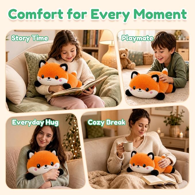 Fox Weighted Stuffed Animal, Soft Plush Toy Gift (10.6 Inch, 0.7 Lbs)