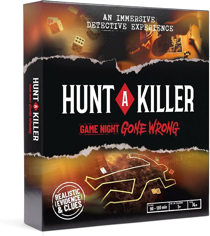 Hunt A Killer: Game Night Gone Wrong, an Immersive True Crime Experience, for Fans of Criminal Minds, Forensic Files, and Mystery Games, Board Game is 90-120 Minutes, for Ages 14+
